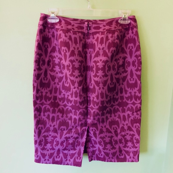 Purple Patterned Pencil Skirt - Picture 2 of 2